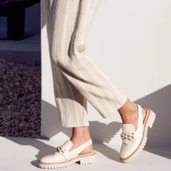 EOS Footwear Loafer Heels>ANI SLING-BACK LOAFER LEATHER