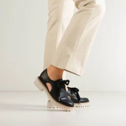 EOS Footwear Loafer Heels>ANISE CUT-OUT LOAFERS LEATHER