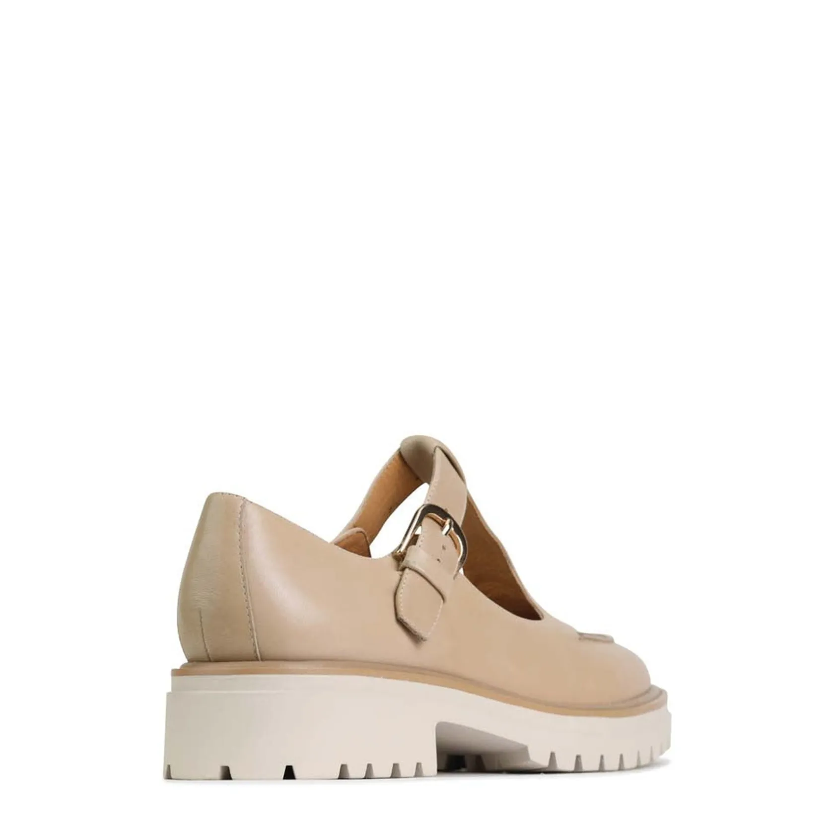 EOS Footwear Loafer Heels>ANJA T-BAR LOAFERS LEATHER Ecru