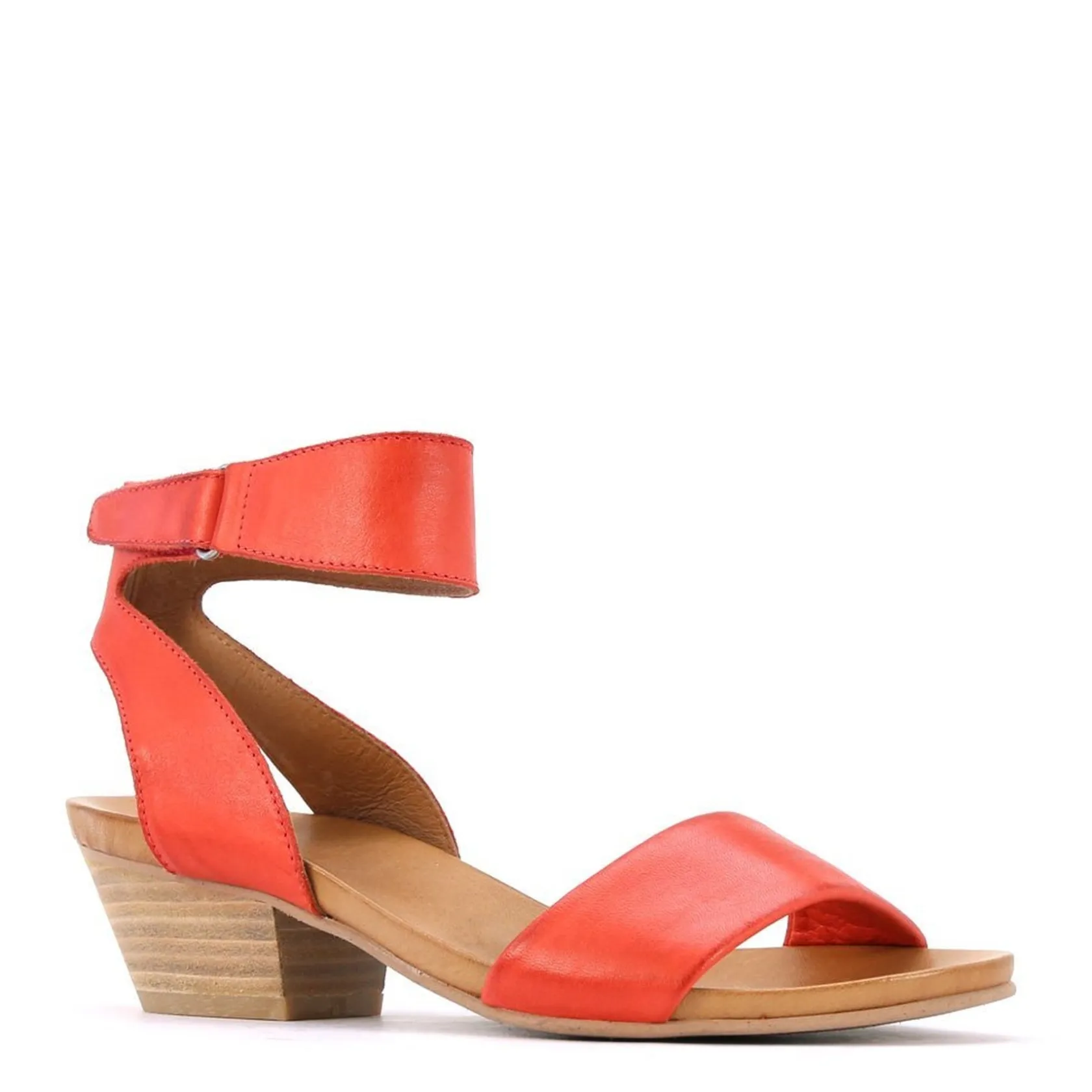 EOS Footwear Heeled Sandals|Sandal Heels>CUBO WOODEN STACK HEEL SANDALS LEATHER