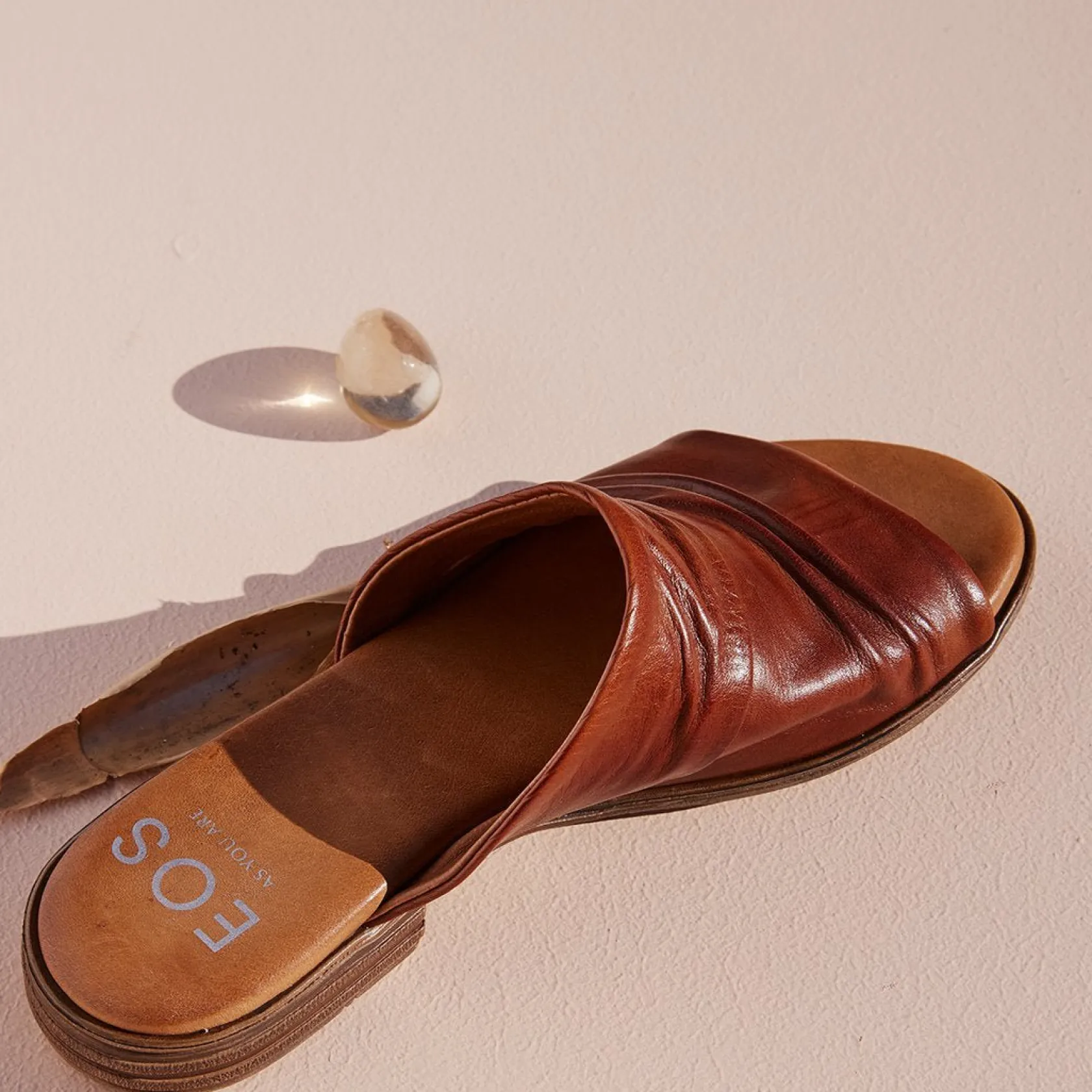 EOS Footwear Heeled Sandals|Sandal Heels>ILO LEATHER SLIDE SANDALS