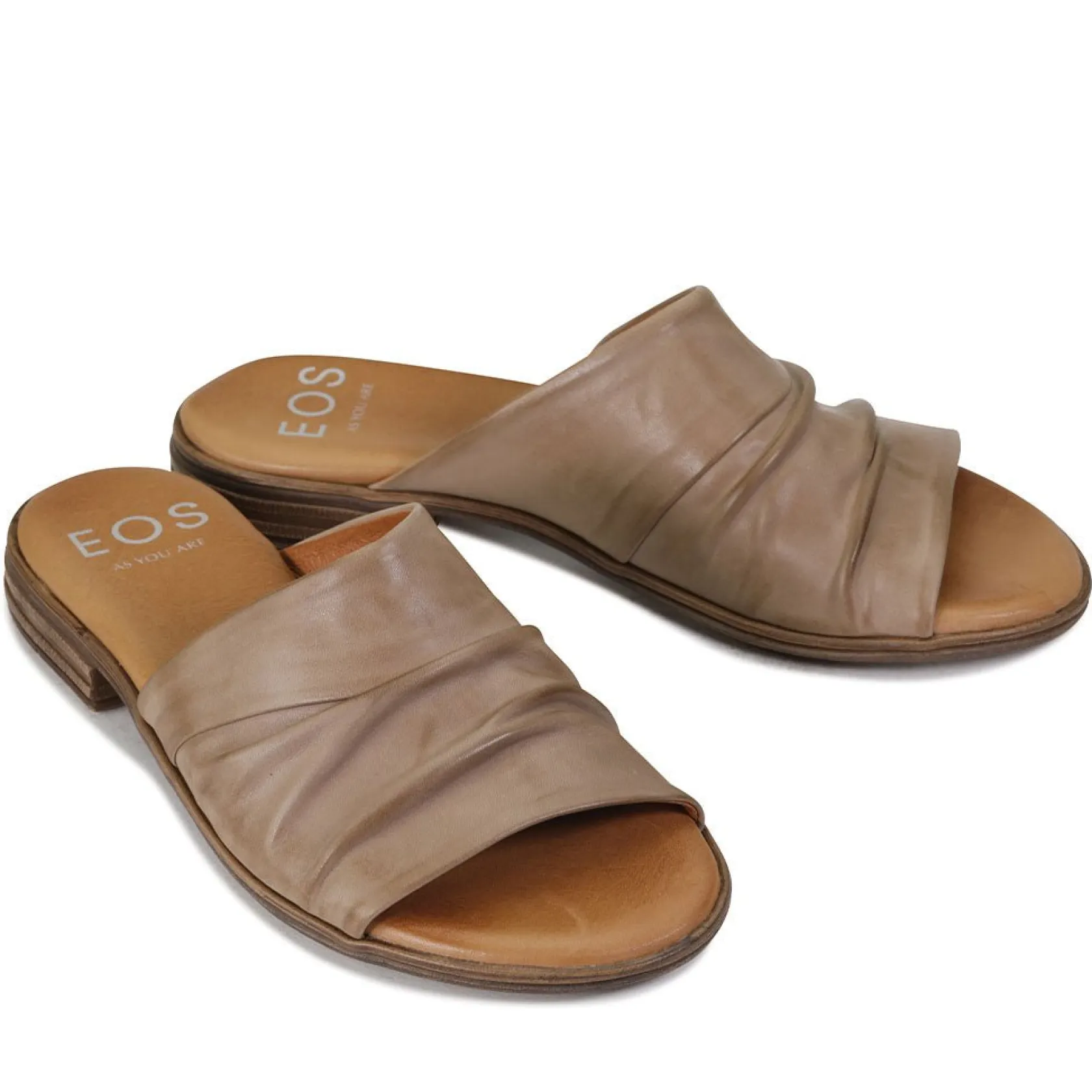 EOS Footwear Heeled Sandals|Sandal Heels>ILO LEATHER SLIDE SANDALS