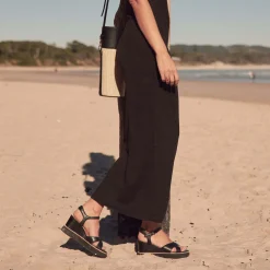 EOS Footwear Wedges & Espadrilles|Heeled Sandals>JUN LEATHER WEDGE SANDALS