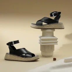 EOS Footwear Wedges & Espadrilles>LARAX LEATHER ARCHIVE SANDALS