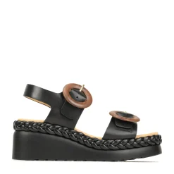 EOS Footwear Wedges & Espadrilles|Heeled Sandals>MENORCA LEATHER WEDGE SANDALS