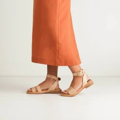 EOS Footwear Sandals>ORNAMENTAL ANKLE STRAP SANDALS LEATHER