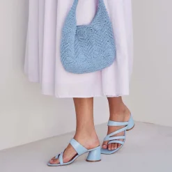 EOS Footwear Block Heels|Heeled Sandals>PERRI SLIP-ON HEEL SANDALS LEATHER