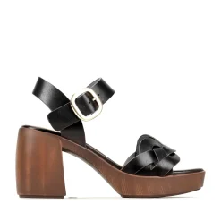 EOS Footwear Block Heels|Heeled Sandals>SPIRITED LEATHER BLOCK HEEL SANDALS